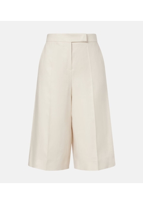 Max Mara Kaki linen wide-leg Bermuda shorts