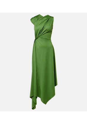 Victoria Beckham Asymmetric gathered jersey midi dress