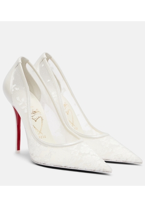 Christian Louboutin Miss Z floral leather-trimmed pumps