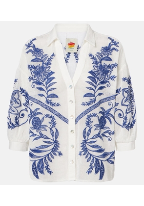 Farm Rio Nina embroidered cotton shirt