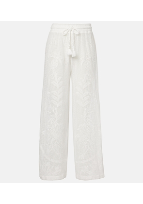 Farm Rio Nina embroidered cotton pants