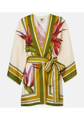 Farm Rio Strilitizia floral linen-blend kaftan