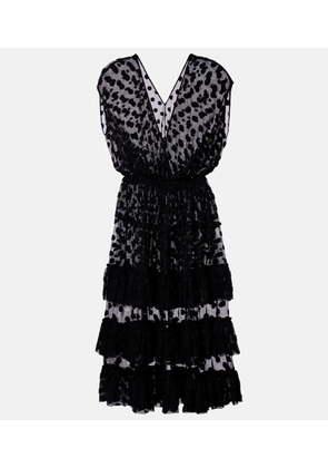 Dries Van Noten Polka-dot cotton-blend tiered midi dress