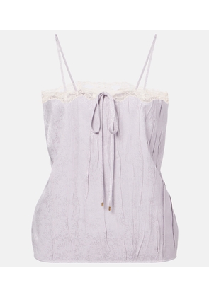 Chloe Lace-trimmed silk top
