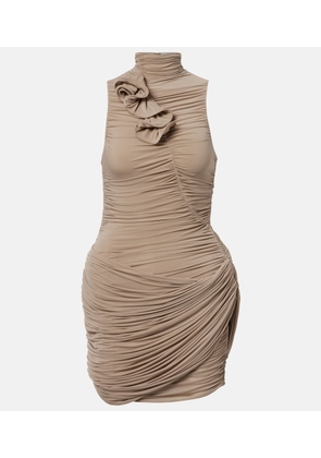 Magda Butrym Floral-applique ruched minidress