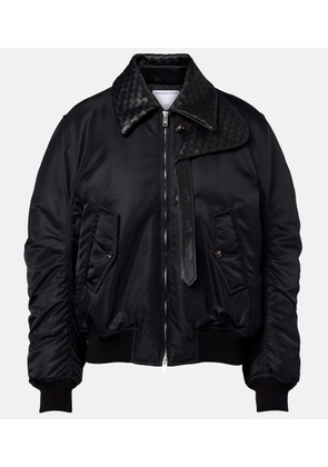 Bottega Veneta Intrecciato leather-trimmed blouson jacket