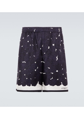 Givenchy Floral silk twill shorts