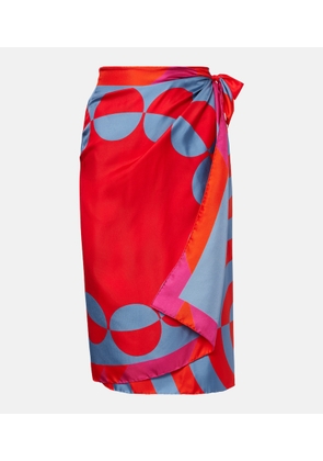 Dries Van Noten Printed silk wrap skirt