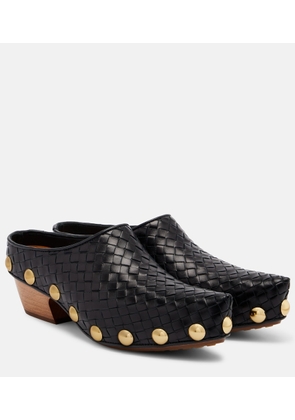 Bottega Veneta Gondola Intrecciato studded leather clogs