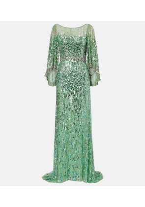 Jenny Packham Ines embellished sequined gown