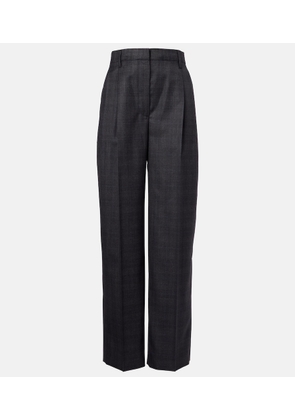 Prada Checked wool wide-leg pants