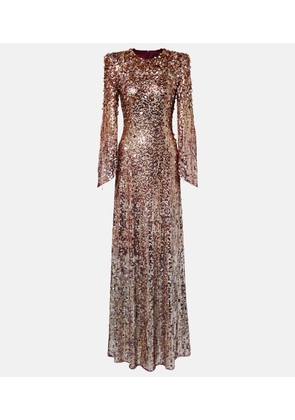 Jenny Packham Phara embellished fringed gown