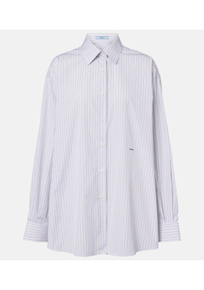Prada Striped oversized cotton poplin shirt