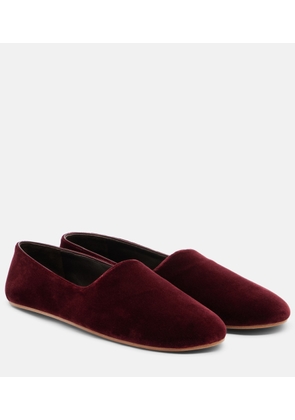 The Row Ponti velvet slip-on shoes