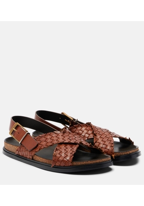 The Row Buckle leather slingback sandals