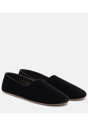 The Row Ponti velvet slip-on shoes