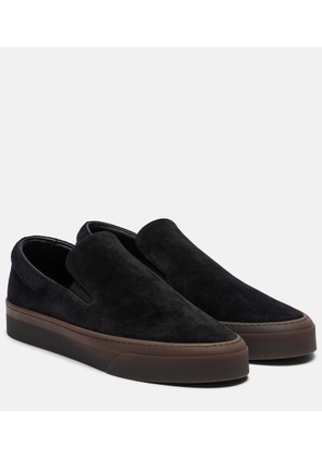 The Row MH suede slip-on shoes