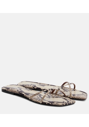 Paris Texas Biarritz snake-effect leather sandals