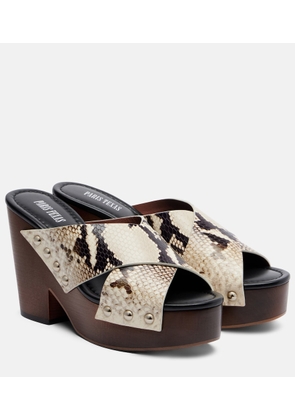 Paris Texas Marisol snake-effect leather platform sandals