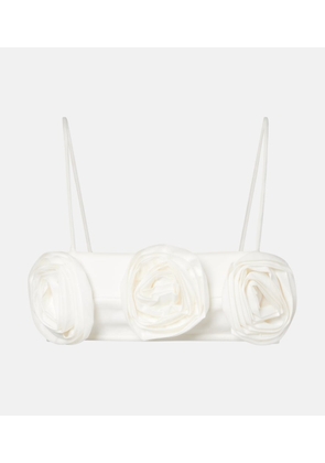 Adriana Degreas Floral-applique cotton-blend bandeau top