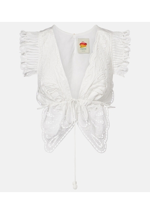 Farm Rio Broderie anglaise cotton top