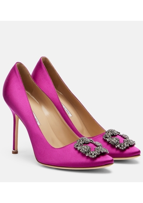 Manolo Blahnik Hangisi embellished satin pumps