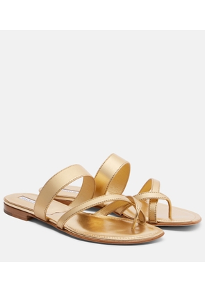 Manolo Blahnik Susa metallic leather sandals