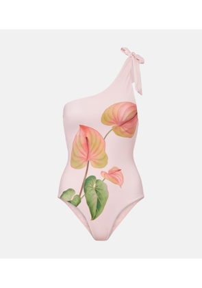 Farm Rio Anturium one-shoulder swimsuit
