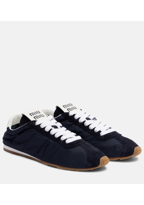 Miu Miu Plume suede-trimmed sneakers