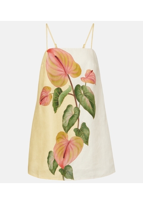 Farm Rio Anturium Golden linen minidress