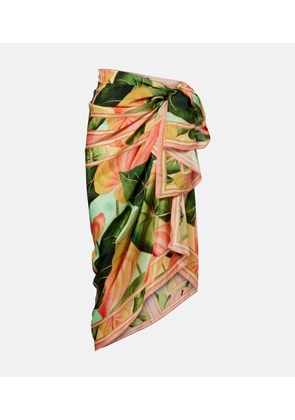 Farm Rio Anturium Leaves satin beach cover-up
