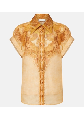 Zimmermann Como printed linen and silk blouse