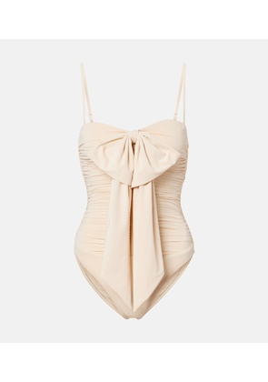 Zimmermann Como bow-detail draped swimsuit