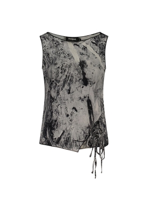 Desigual Black Elastane Tank Tops - XS