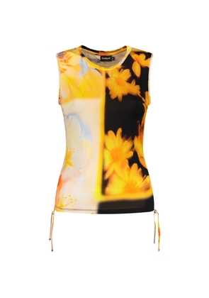 Desigual Orange Elastane Tank Tops - XS