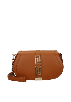 Versace Brown Leather Shoulder Bag