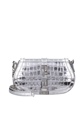 Versace Gray Leather Shoulder Bag