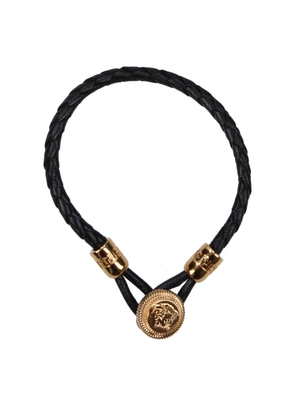 Versace Black Leather Bracelet