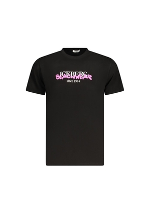 Iceberg Black Cotton Men T-Shirt - S