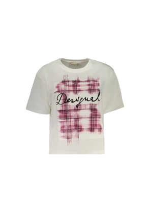 Desigual Bianco Cotton Woman T-Shirt - XS