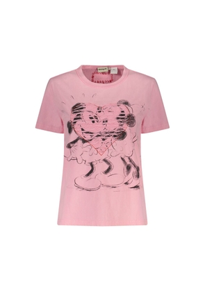 Desigual Pink Cotton Women T-Shirt - XS