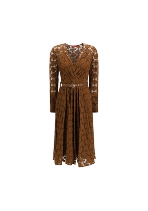 Max Mara Brown Polyamide Cocktail Dress - L