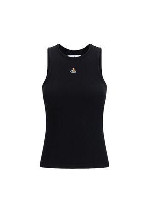 Vivienne Westwood Black Cotton Sleeveles T-Shirt - L