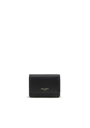 Saint Laurent Black Calf Leather Bos Taurus Wallet
