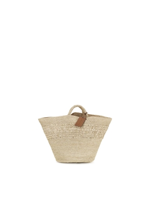 Manebi Beige Raffia Handbag