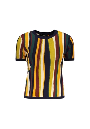 Desigual Blu Viscosa Women T-Shirt - XS