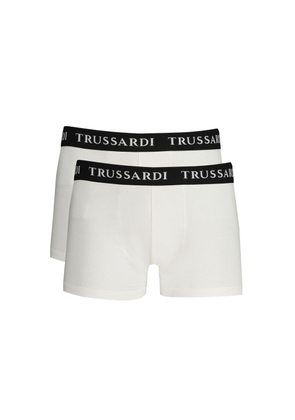 Trussardi White Cotton Men's Boxer Brief - M