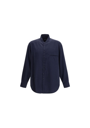 Giorgio Armani Blue Silk Dress Shirt - L