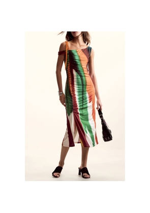 Desigual Marrone Polyester Women Dress - XS