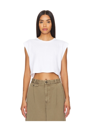 CLYQUE David Crop Top in White. Size M. Also in L, XL.